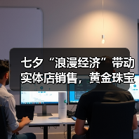 七夕“浪漫经济”带动实体店销售，黄金珠宝、服饰美妆等抖音团购销售额增长超2倍（图1）